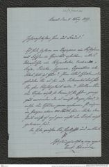 Nachlass Franz Steindachner, Brief von Gustav Schneider (senior) an Franz Steindachner (04.03.1877), Inv.Nr. 461.06, Seite 1